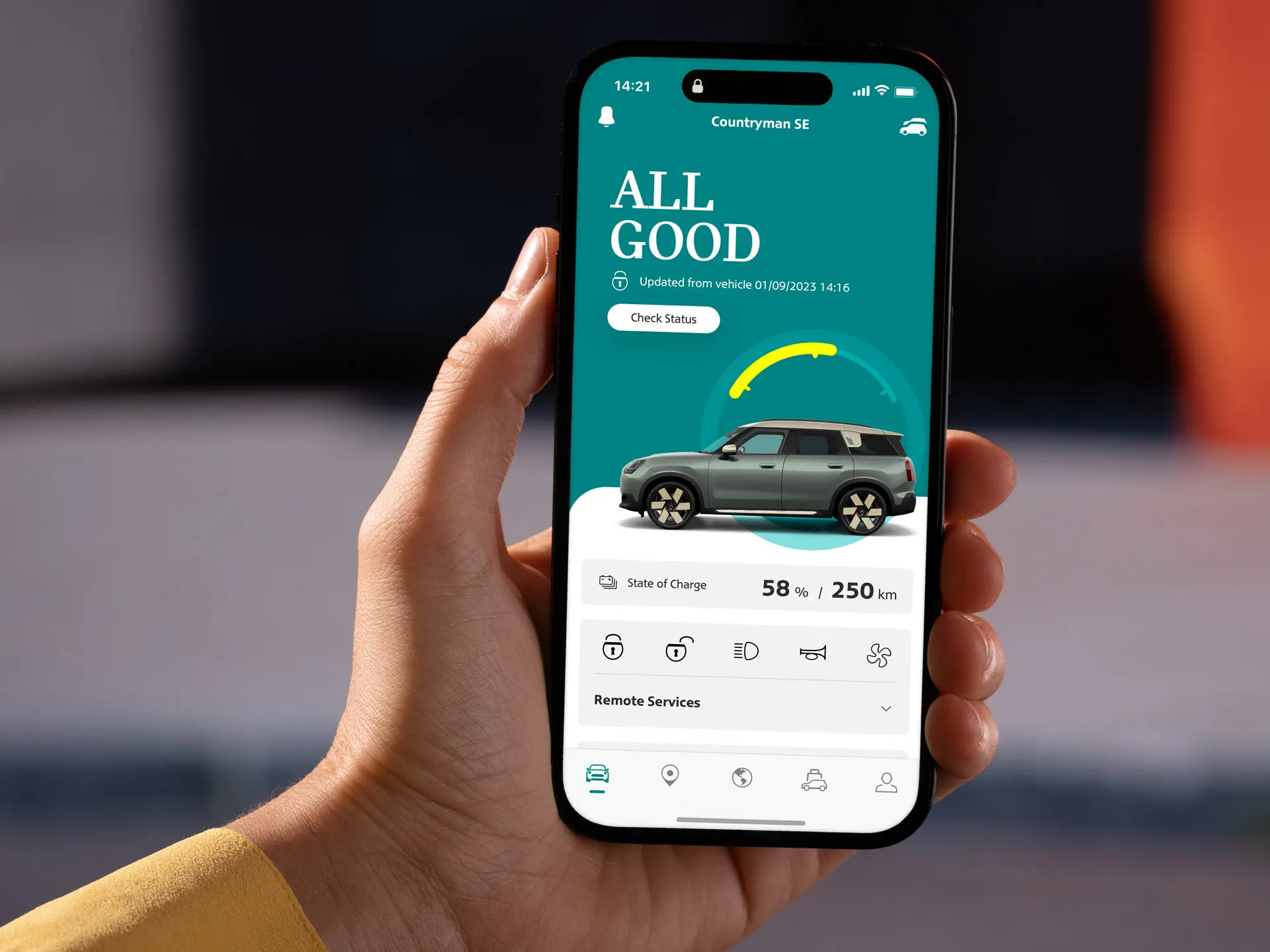 View of the MINI app