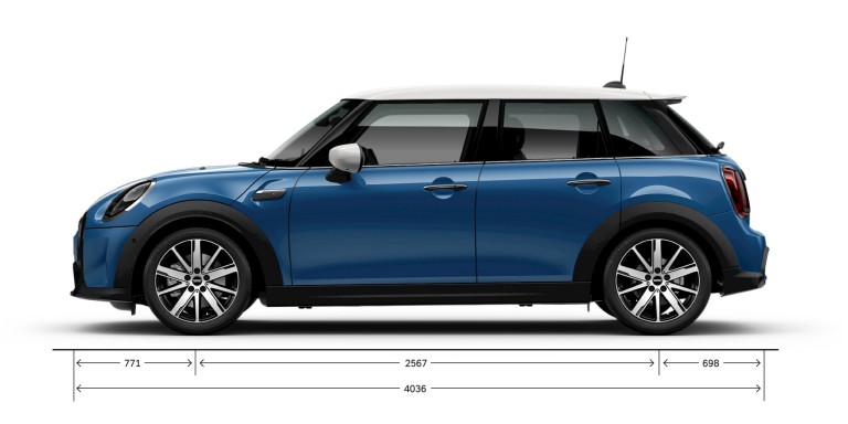 MINI 5-door Hatch – side view – dimensions