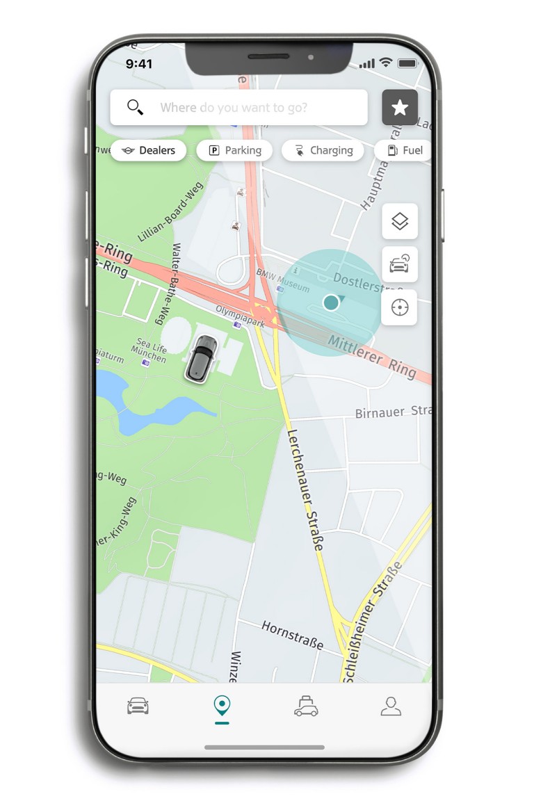 MINI Connected – mini app – map tab